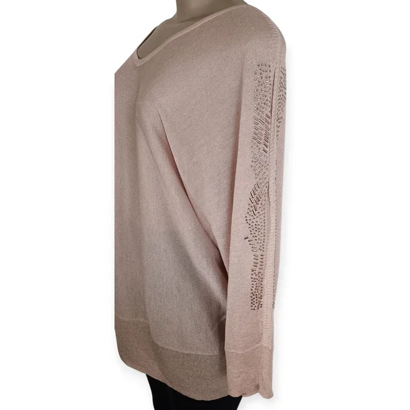 Roz & Ali Light Pink Knit Sweater - Picture 3 of 6
